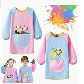 Jierger Tablier d'Art pour Enfants, Tablier de Peinture Imperméable pour Enfants avec Poche pour Bricolages Artistiques, Peinture et Activités de Cuisine