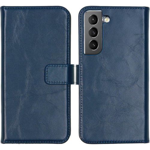 Selencia Étui De Téléphone Portefeuille En Cuir Véritable Samsung Galaxy S22 - Bleu
