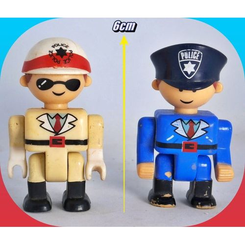 Figurine Little People - Lot De 02 Policiers - 6cm