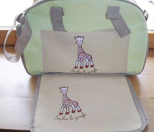 Sac À Langer, Tapis De Lange Sophie La Girafe Vert Anis Taupe Beige