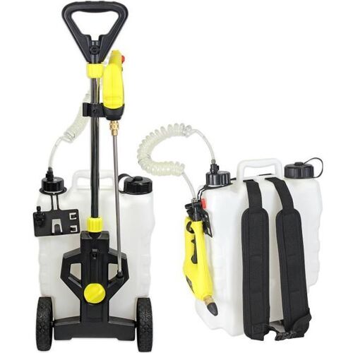 Pulvérisateur Electrique 15 Litres - 2 en 1 A Dos + Trolley Sur Roues - Batterie Lithium 3.6V - Pistolet + 2 Buses + Flexible inclus