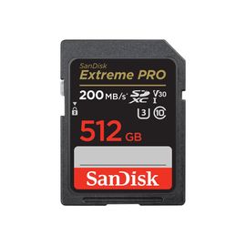 SanDisk Extreme Pro - Carte mémoire flash - 512 Go - Video Class V30 / UHS-I U3 / Class10 - SDXC UHS-I