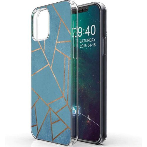 Imoshion Coque Design Iphone 12 (Pro) - Cuive Graphique - Bleu