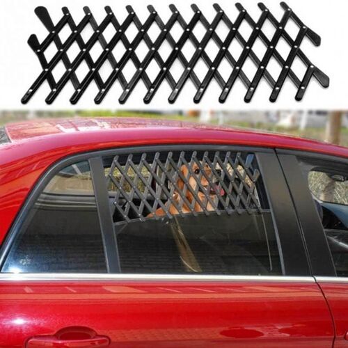 Pet Window Retractable Fence (Small 24.3*11.4*1.2cm),Pet Caravan Rear Window,Vent Guard,Universal Adjustable Safety Latch Retractable Fence