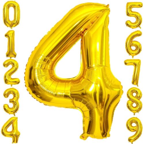 40 pouces grand chiffre d'or 4 lettre ballon, alphabet lettre mylar feuille hélium grands chiffres ballons pour anniversaire anniversaire fête graduations festival