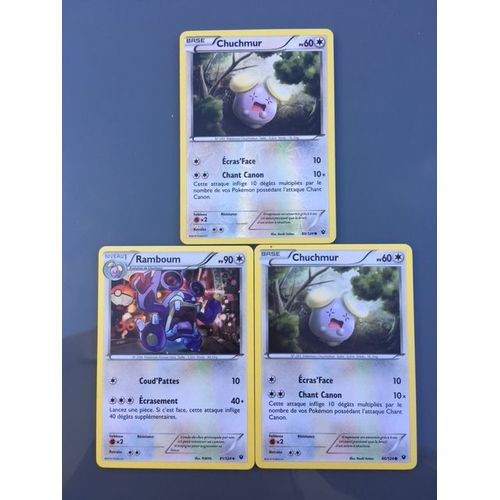 2x Chuchmur 60pv (80/124) + Ramboum. 80pv (81/124) Pokemon