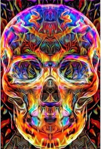 Crâne Diamant Peinture Kits Pour Enfants Adultes, 5d Pleine Perceuse Ronde Diamant Art Kits Halloween Bricolage Gemme Peinture Broderie Strass Point De Croix Arts C