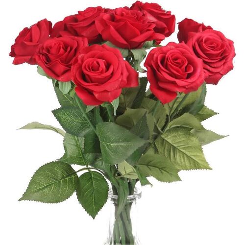 LG 17"" Fleurs en soie artificielle Faux Rose rouge (3)
