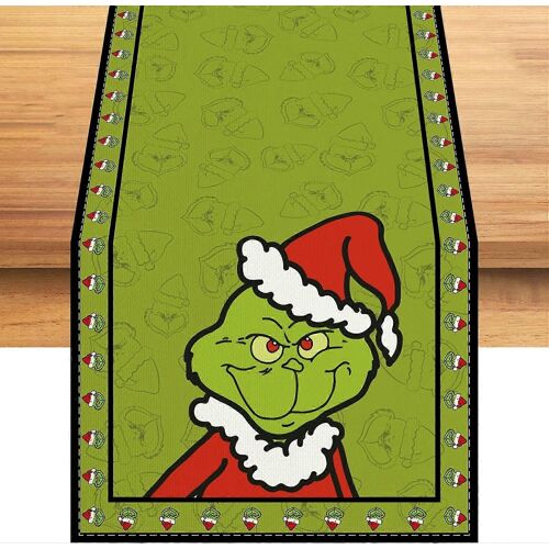 Drapeaux de table de Noël Joyeux Grinchmas Nappe Hiver Noël Décorations de Noël et fournitures de table de cuisine pour la maison - 1372''
