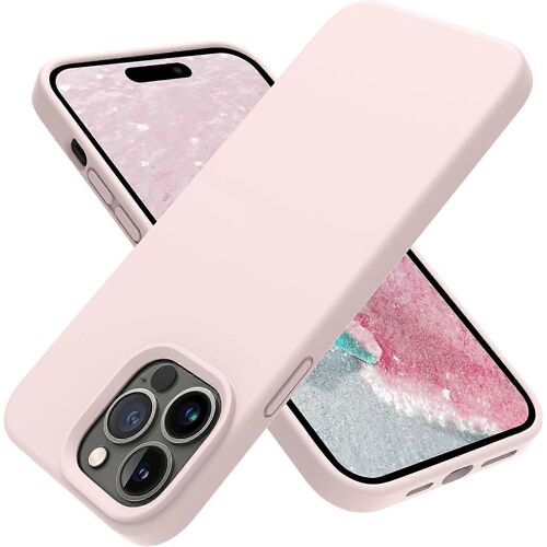 Conçu pour l'iPhone 14 Pro Case, étui de téléphone mince mince en silicone antichoc pour iPhone 14 Pro 6,1 pouces (rose craie)