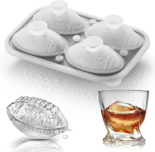 Moules À Glaçons De Football En Silicone Formes Amusantes, Cadeaux De Fantaisie, Moules À Rondelle De Hockey Artisanaux Pour Le Jour Du Match, Whisky, Cocktails, Bourbon, Superbowl