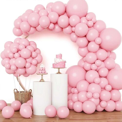 Ballons roses 129pcs Ballons rose pastel différentes tailles 18 12 10 5 pouces Ballons rose clair pour la Saint-Valentin Anniversaire Mariage Anniversaire Bébé Sh