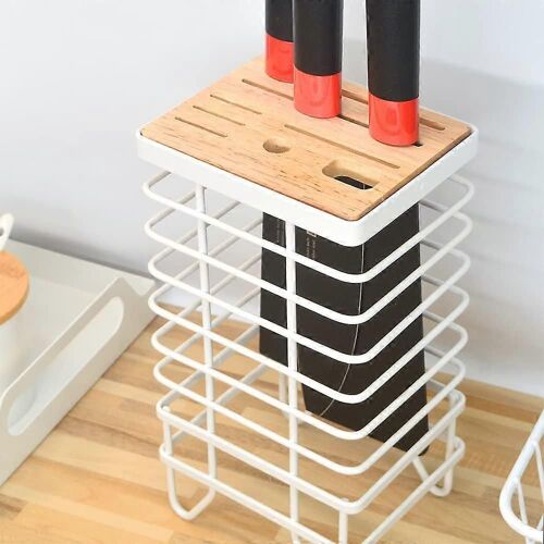 Porte-Couteau Bloc Couteau De Cuisine Universel Organisateur Support De Stockage 8 Fentes Haut Fil De Fer Creux Sûr À Utiliser Couteau De Forme De Taille Différente Comptoir De Cuisine