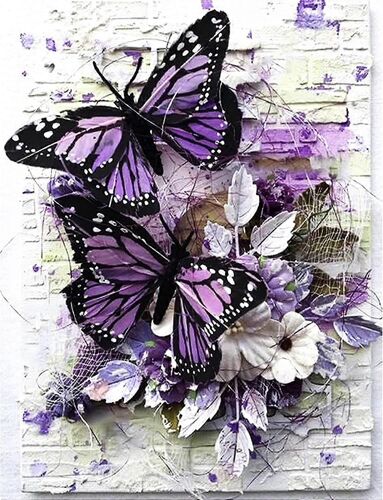 Diy 5d Diamond Painting By Umber Kits, Kits De Diamond 5d Butterfly Pour Adultes, Diamond Art Avec Accessoires Et Outils Pour La Décoration Murale De La Maison 12 X 16
