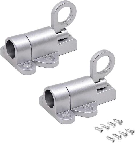 Boulons de porte, serrure de porte automatique 2pcs, alliage d'aluminium (argent)