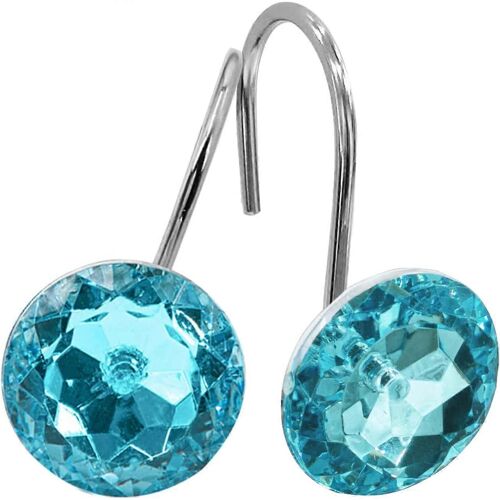 Anneaux de crochets de rideau de douche bleu sarcelle, crochets de douche en métal durable pour doublure de rideau de douche turquoise, anneaux de douche antirouille Aqua pour rideau et baignoire