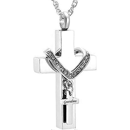 Croix Urne Colliers Pour Cendres Crémation Crucifix Souvenir Memorial Pendentif Collier