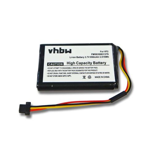 vhbw Batterie compatible avec TomTom One 4EE0.001.03, N14644 Canada 310, 130s, 130, 125 GPS, appareil de navigation (950mAh, 3,7V, Li-ion)