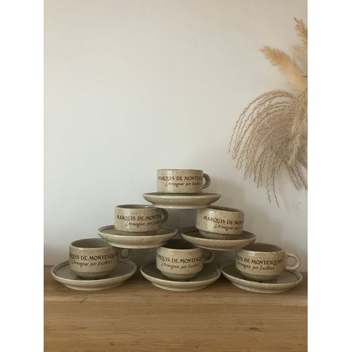 Ensemble De 6 Tasses Et Soucoupes-Marquis De Montesquiou 