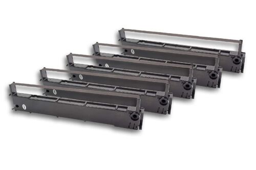 vhbw 5x Ruban encreur compatible avec Epson 2000 EP, AP 80 imprimante matricielle ou de reçus - noir