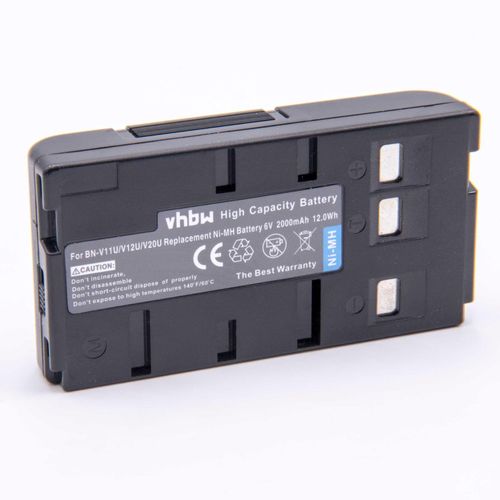 vhbw 1x Batterie remplacement pour JVC BN-V22U, BN-V20, BN-V25, BN-V24U, BN-V22, BN-V20US, BN-V20U pour caméra vidéo caméscope (2000mAh, 6V, NiMH)