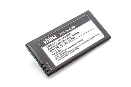 Vhbw Batterie Compatible Avec Nokia Lumia 730 Dual Sim, 738, 730, 550, Rm-1127, Rm-1040, Rm-1038 Téléphone Portable (1500mah, 3,8v, Li-Ion)