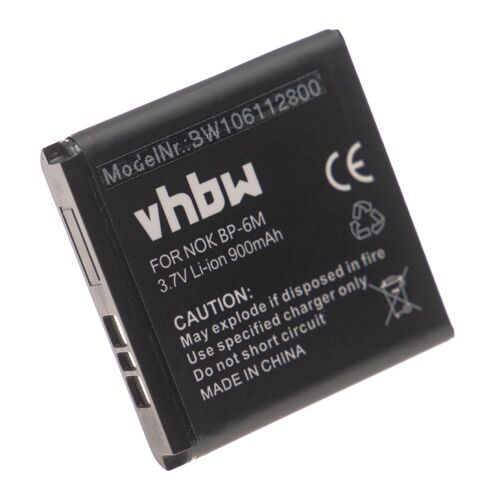 Vhbw Li-Ion Batterie 900mah (3.7v) Pour Portable Téléphone Smartphone Nokia 6288, 9300, 9300i, N73, N73 Music Edition, N77, N93 Comme Bp-6m, Bp-6m-S.
