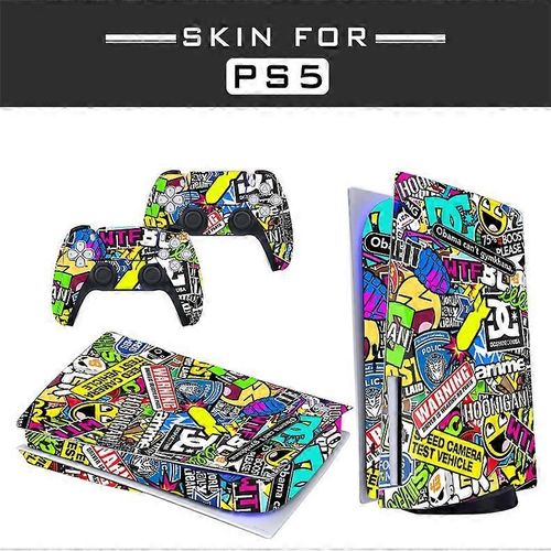 Peau Adhésive - Compatible Pour Ps5 - Housse Pour Personnaliser La Console - Film Vinyle Amovible - Qualité Hd Satinée Mate (Disque, Hip Hop)