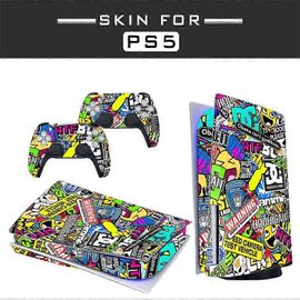 Peau Adhésive - Compatible Pour Ps5 - Housse Pour Personnaliser La Console - Film Vinyle Amovible - Qualité Hd Satinée Mate (Disque, Hip Hop)