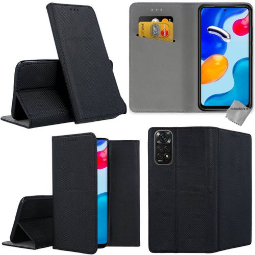 Housse Etui Coque Pochette Portefeuille Pour Xiaomi Redmi Note 11 Pro 4g / 5g + Film Ecran - Noir Magnet