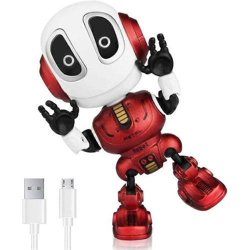 Robots Pour Enfants Jouet Interactif De Robot Parlant Rechargeable Répète Votre Voix Jouets De Voyage Avec Corps En Métal Portable Et Lumières Clignotantes Cadeaux De Robot Pour