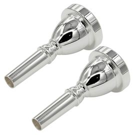 2x Grande Bouche Grande Embouchure Tuba Embouchure Basse Plaquée Argent Grand Embouchure