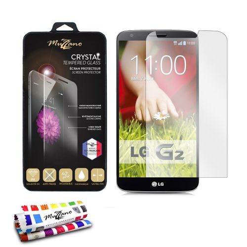 Vitre De Protection Lg G2 [Ultracrystal] [Transparente] De Muzzano + Stylet Et Chiffon Muzzano - La Protection Antichoc Ultime Et Durable