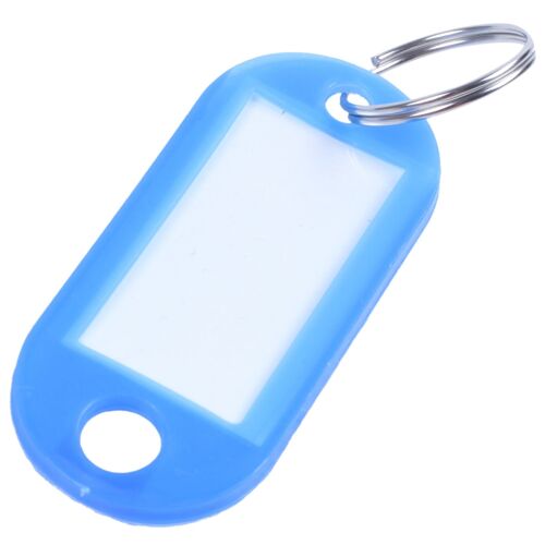 40 Pcs Cles ID Etiquettes Anneau Fendu Porte-Cles Chaine de Cle Bleu