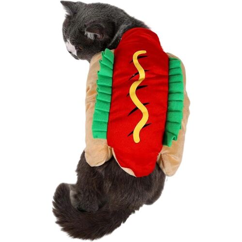 Vêtements Universels Pour Chiens En Peluche D'halloween, Variante Burger Pour Animaux De Compagnie Drôles, Adaptés Aux Chats, Aux Chiens Et Aux Animaux De Compagnie M Rouge