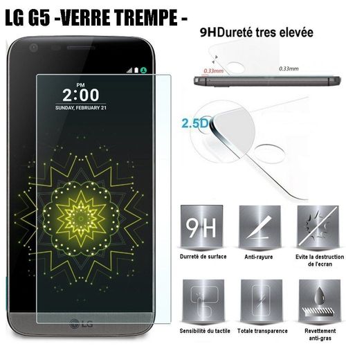 Vitre De Protection Lg G5 [Ultracrystal] [Transparente] De Muzzano + Stylet Et Chiffon Muzzano® - La Protection Antichoc Ultime Elegante Et Durable