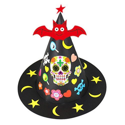 Chapeau De Sorcière Fait À La Main Pour Enfants, Chapeau De Cowboy Conique, Ornements En Papier, Fournitures D'halloween, Décoration De Fête, Dessin Animé