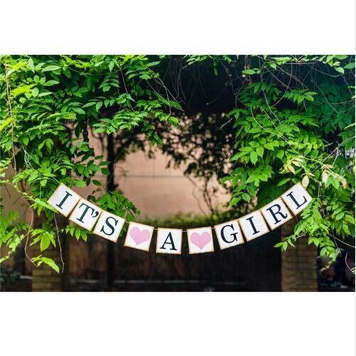 Accessoires Photo en papier irisé, bannière de fête prénatale pour fille et garçon, guirlande de banderole rustique Chic, décoration suspendue de fête