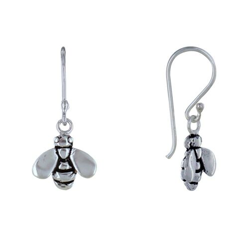 Les Poulettes Bijoux - Boucles D'oreilles Argent Abeille