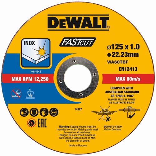 DeWALT Disques à tronçonner haute performance 125x1x22,23mm - DT20540-QZ