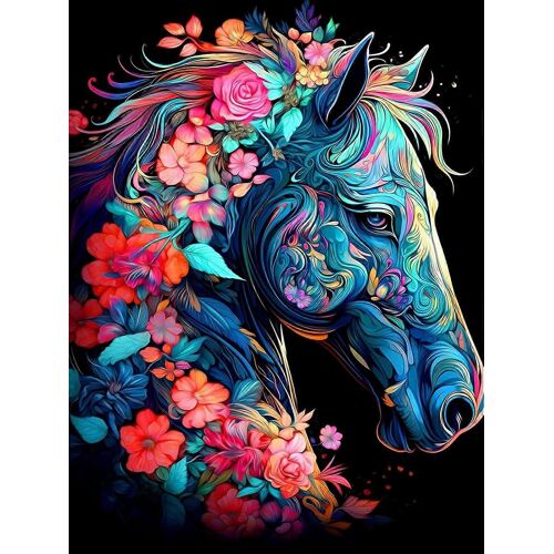 5d Diamant Peinture Cheval Kits Pour Adultes Et Enfants,Diamond Art Peinture Kits,Rond Plein Drill Peintures Arts Artisanat Pour Bureau À Domicile Décoration Murale 12x16 In
