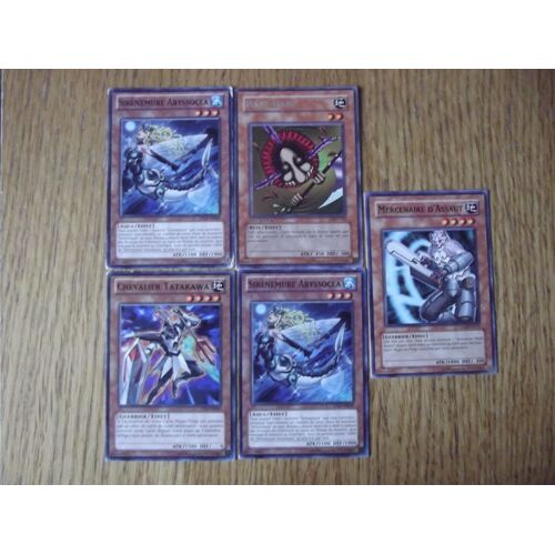 Chevalier Tatakawa + Mercenaire D'assaut + Hane Hane + 2x Sirènemure Abyssocea (Yu Gi Oh)