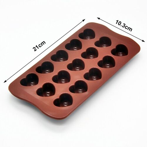 Moule À Gâteau En Silicone 3d En Forme De Coeur, 15 Grilles, Pour Chocolat Aux Fruits, Bonbons, Biscuits, Fondant, Outils De Décoration