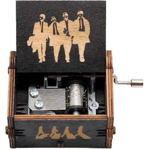 Manivelle en bois noir gravée au laser Boîte à musique en bois vintage Mariage Saint-Valentin Noël anniversaire Cadeau musical - TheBeatles Let It Be