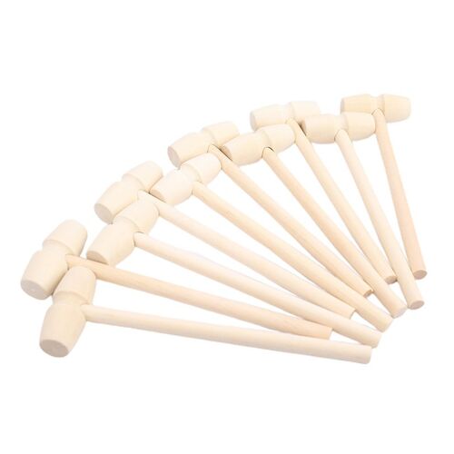 Mini Boules De Marteau En Bois Pour Enfants, 10 Pièces, Maillets De Remplacement En Bois Pour Bébé Crabe Homard Craquelins De Fruits De Mer, Jouets Amusants Pour Enfants
