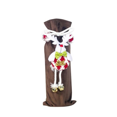 Couvertures De Bouteilles De Vin Décoratives Avec Cordon De Serrage, Sacs De Friandises Avec Poupée 3d Mignonne, Fournitures De Décoration De Table À Manger Pour Noël Et Fête À Domicile