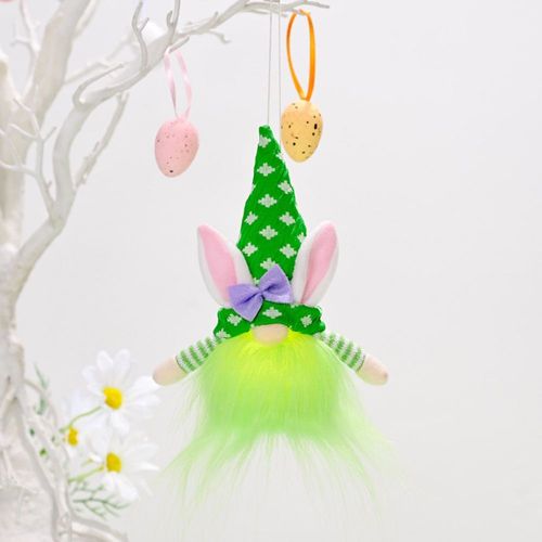 Décorations De Pâques Mignon Led Oreilles De Lapin, Pendentif Poupée En Tissu Tricoté Sans Visage Gnome Lapin Ornement Pour Maison Vacances Enfants