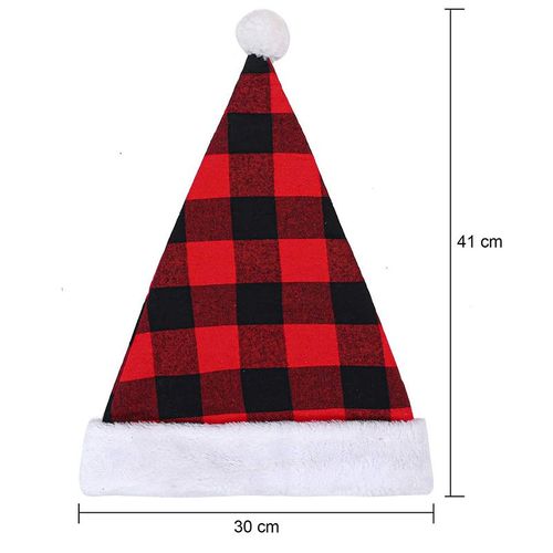 Chapeau Décoratif De Noël, Rouge, Noir, À Carreaux, Pour Enfants Et Adultes, En Peluche, Pour Fête De Noël, Cadeau, 2022