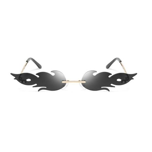 Lunettes De Soleil Rétro Sans Bords Pour Femmes, Style Flamme, Nuances, Lentille Coupante, Lunettes Sans Cadre Pour Décorations De Fête