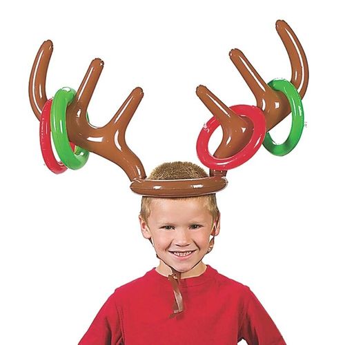 Anneau De Tête De Cerf Gonflable De Noël, Jouet Pour Enfants, Jeu De Chapeaux, Accessoires De Décoration, Cadeaux De Noël